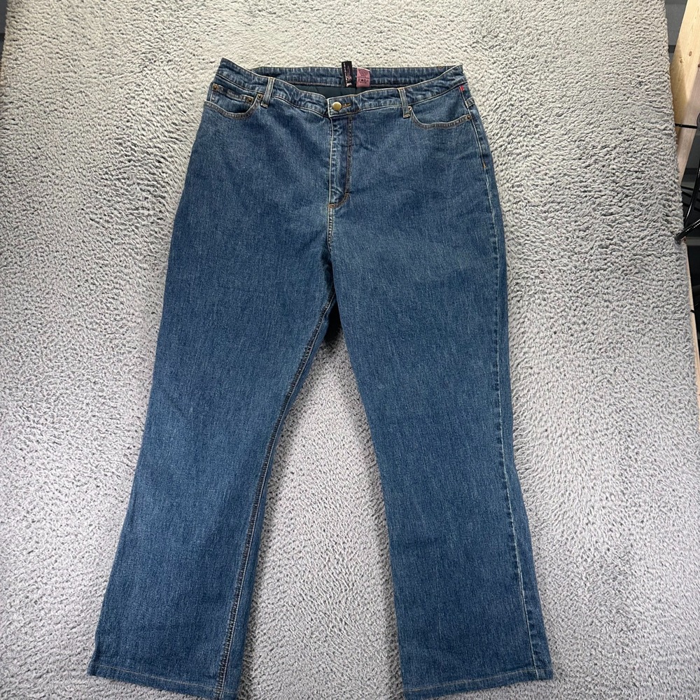 Vintage Shear Shapewear Jeans Women's 20W Blue Cotton‎ Denim Bootcut Workwear